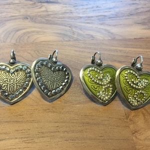 Heart earrings (2 pairs)